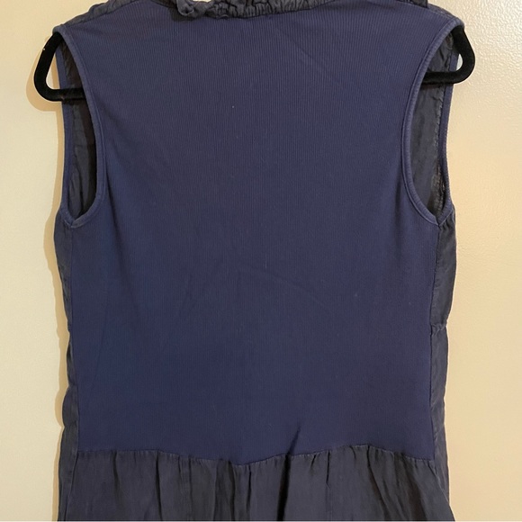 M Made In Italy 100% Linen Sleeveless Ruffled Collar MIDI Dress, Size XL - Picture 6 of 9